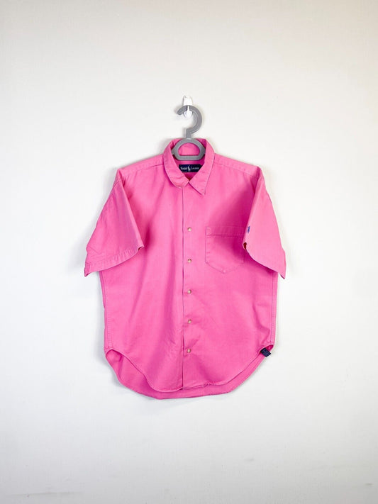 Ralph Lauren Shirt Mens Small Pink Casual Short Sleeve Small Blue Polo Pony Logo