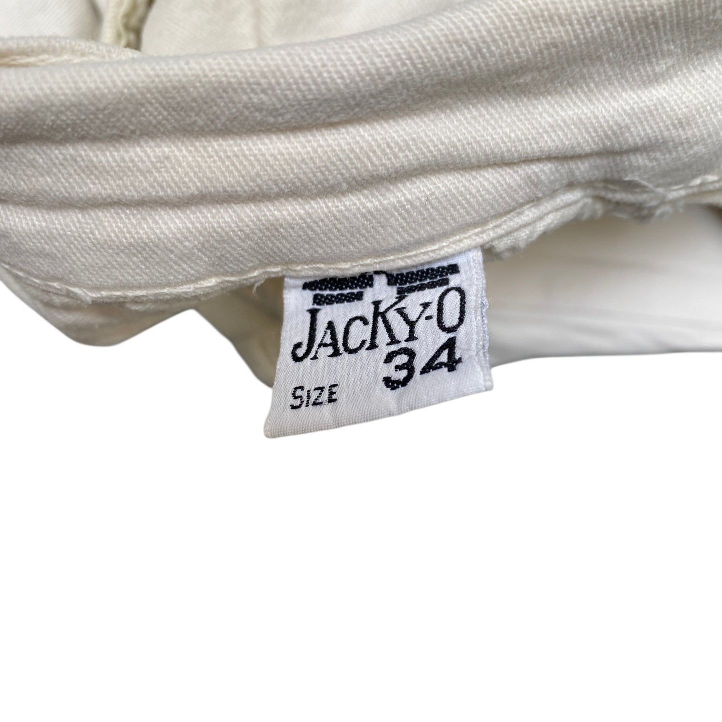 Jacky-O Jeans Fits as Womens 28" Waist White Denim Stretch Slim Fit Straight Leg