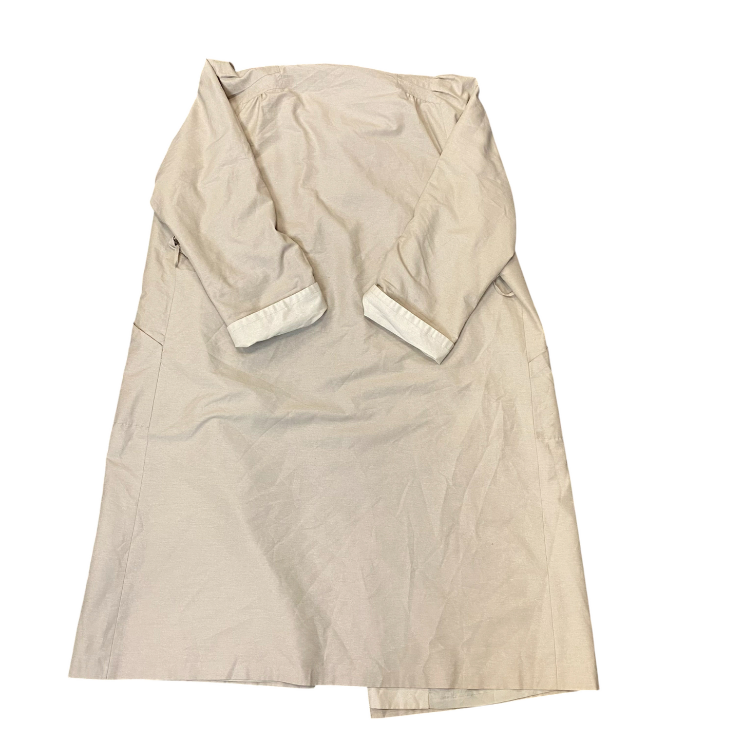 Trench Coat Womens XL Grey Pockets Long Sleeve Button Front Causal Outdoor