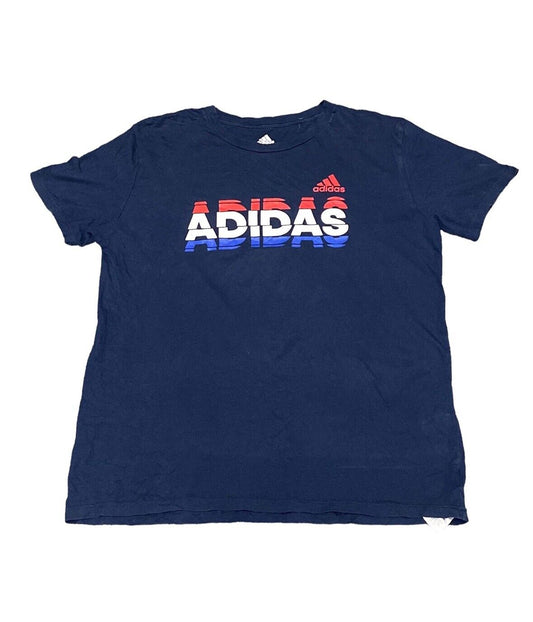 Adidas T-Shirt Navy Womens XL Chest Logo