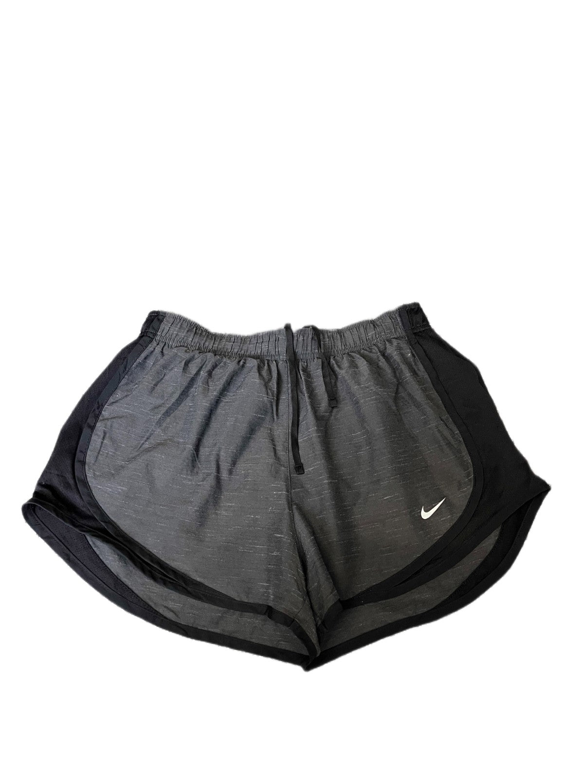Nike Tempo Running Shorts Fits as Womens Small 28" Waist Black Grey Dolphin Hem