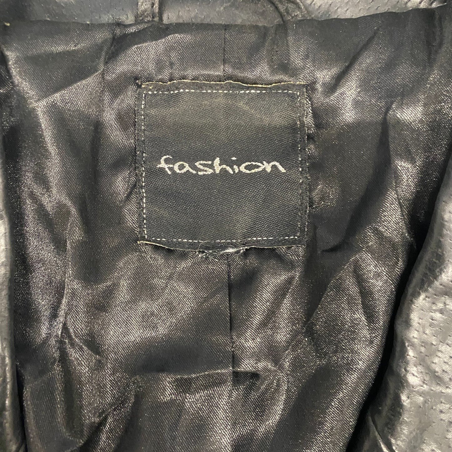 Fashion Leather Blazer Jacket Womens Medium Black Notch Lapel Single Breasted