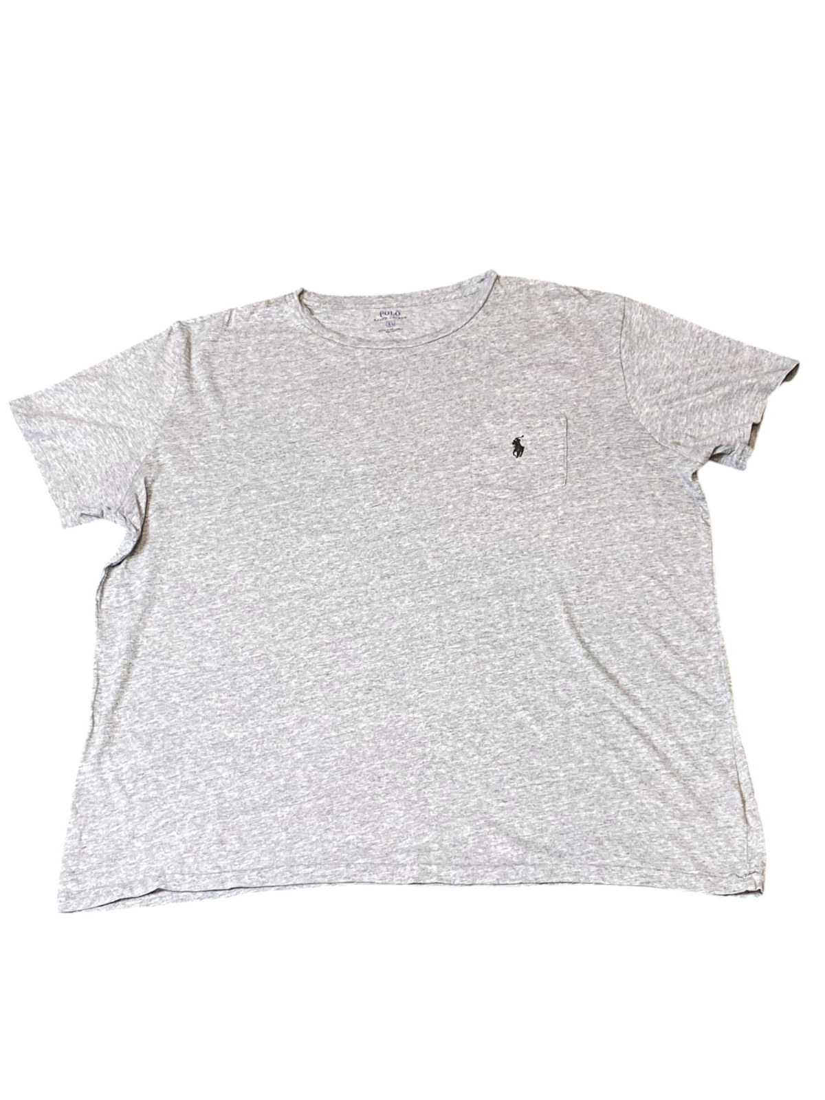 Ralph Lauren Shirt Womens XL Grey Classic Fit Small Black Pony Logo Pocket Tee