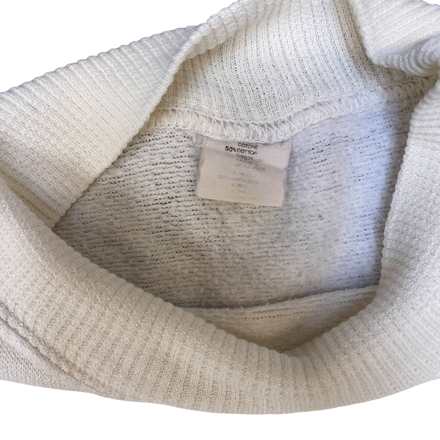 Sweatshirt Womens Large White No Nonsense Spellout Graphic Long Sleeve Pullover