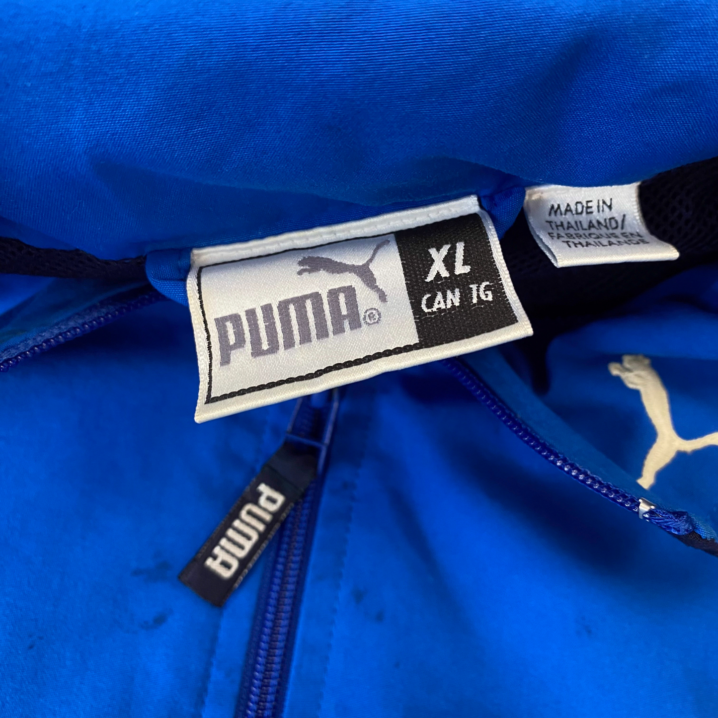 PUMA Track Jacket Mens XL Blue Pockets Long Sleeve Workout Training Full Zip