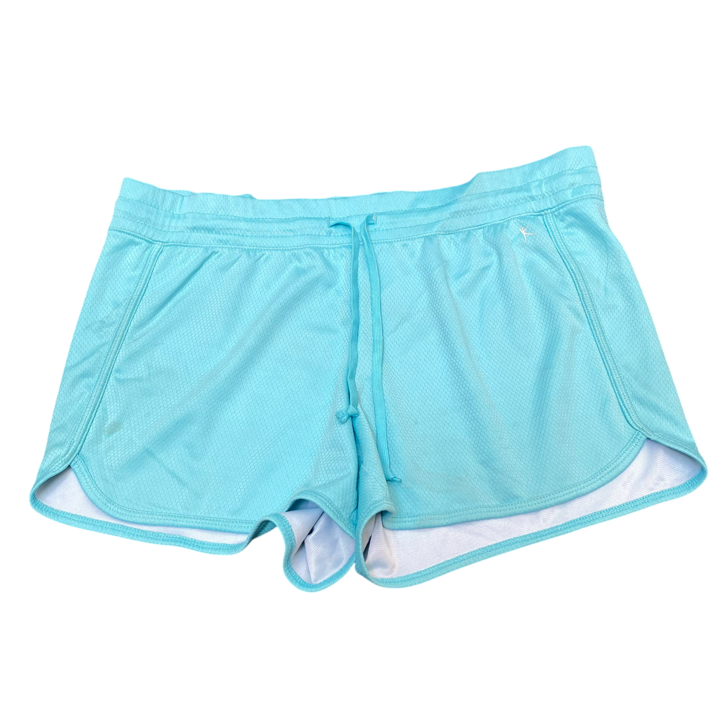 Running Sprinter Shorts Women Medium Blue Allover Mesh Athletic Drawstring Waist