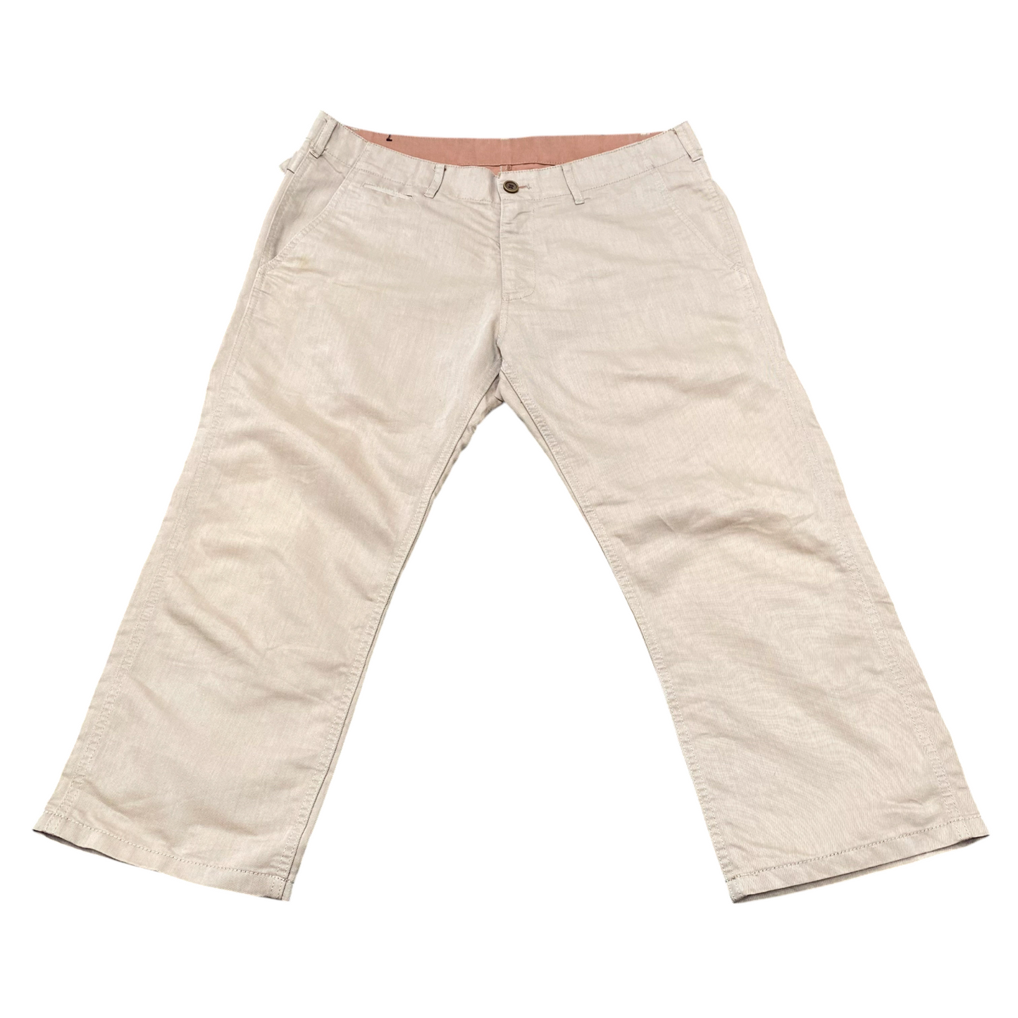Dickies Trousers Mens Large Beige Genuine Straight Fit Pockets Workwear Chino