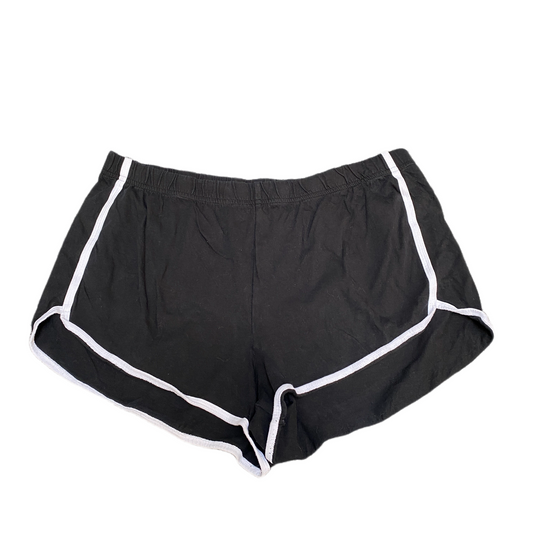 Running Sprinter Shorts Womens XL 32" Waist Black Athletic Workout Dolphin Hem