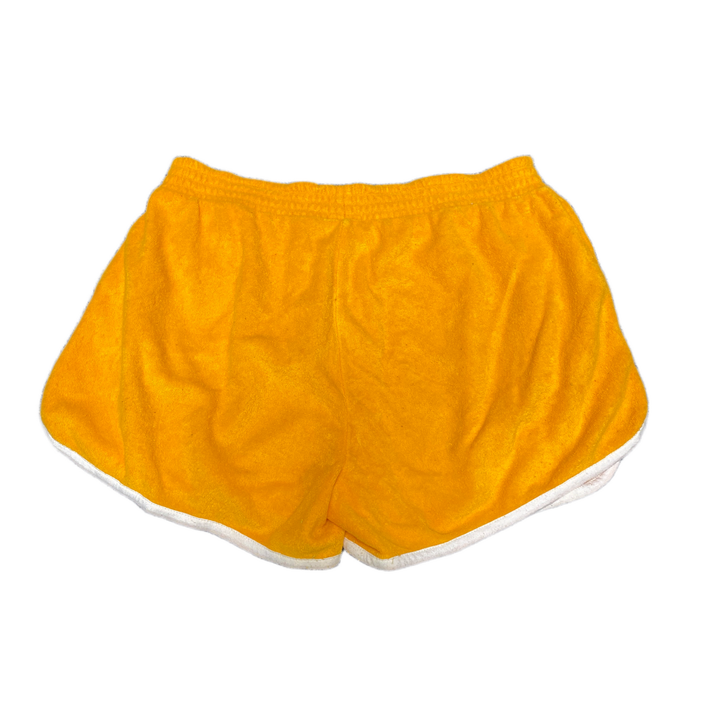 Running Sprinter Shorts Womens M 27" Waist Yellow Terry Cloth Athletic Workout