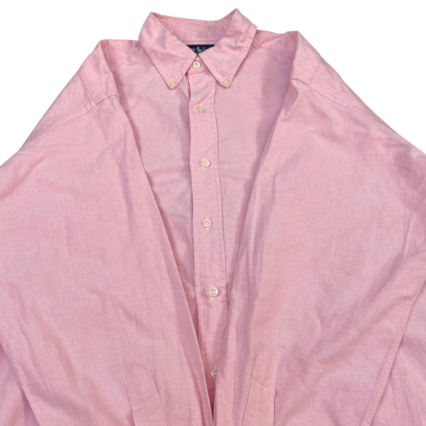 Ralph Lauren Formal Shirt Mens L Pink Yarmouth Solid Long Sleeve Button Down