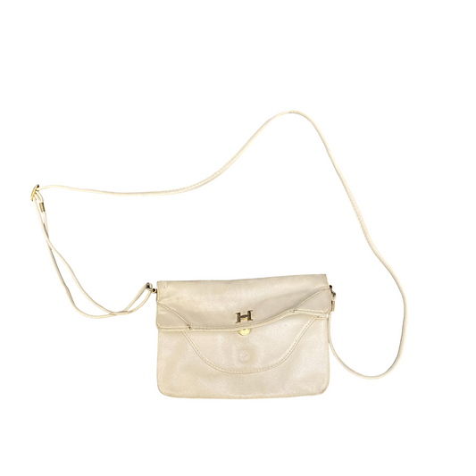 Hidalgo Convertible Clutch Crossbody Purse Womens Beige Leather Zipper Pocket