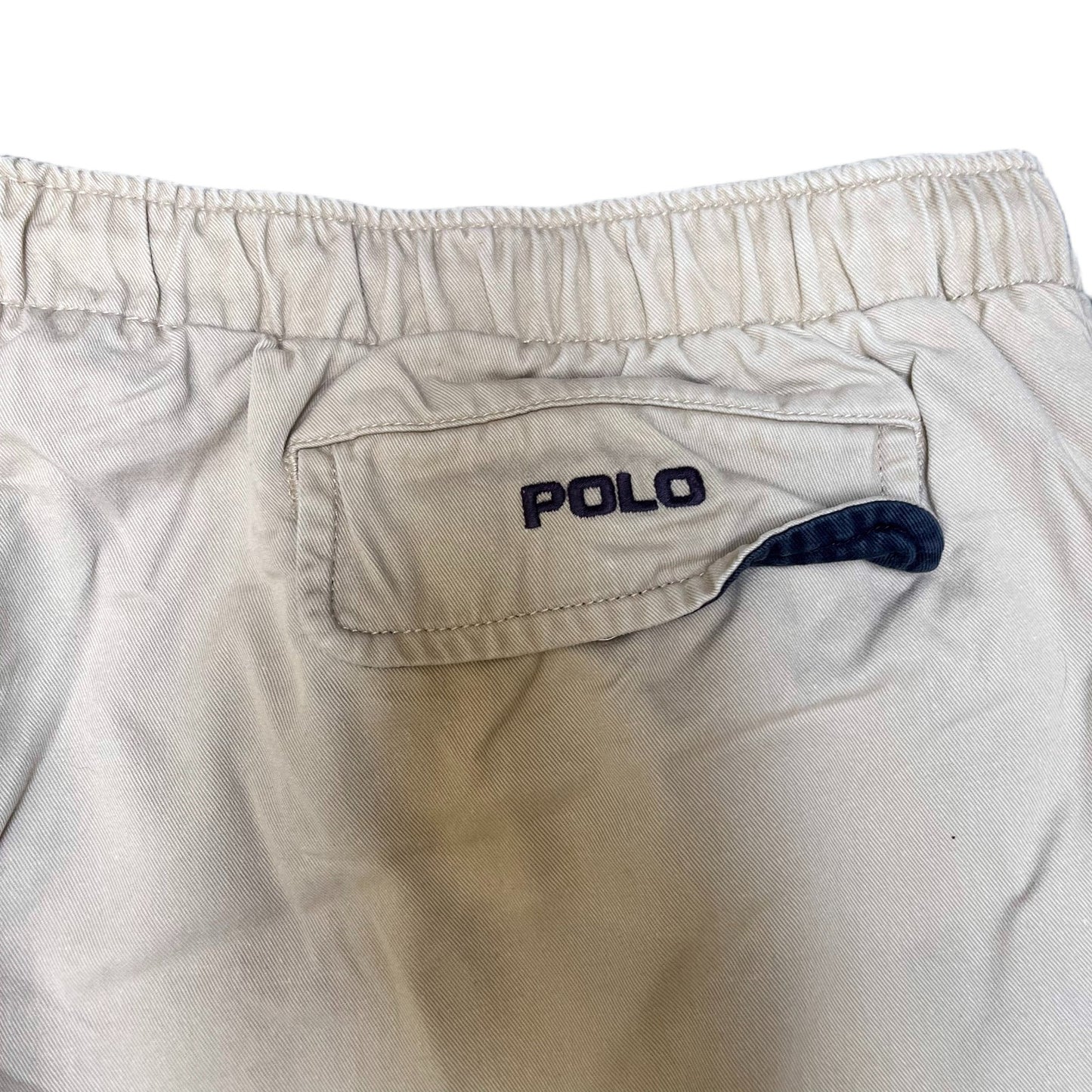 Polo Ralph Lauren Shorts Mens XL 37" Waist Beige Pony Logo Elastic Waist Outdoor