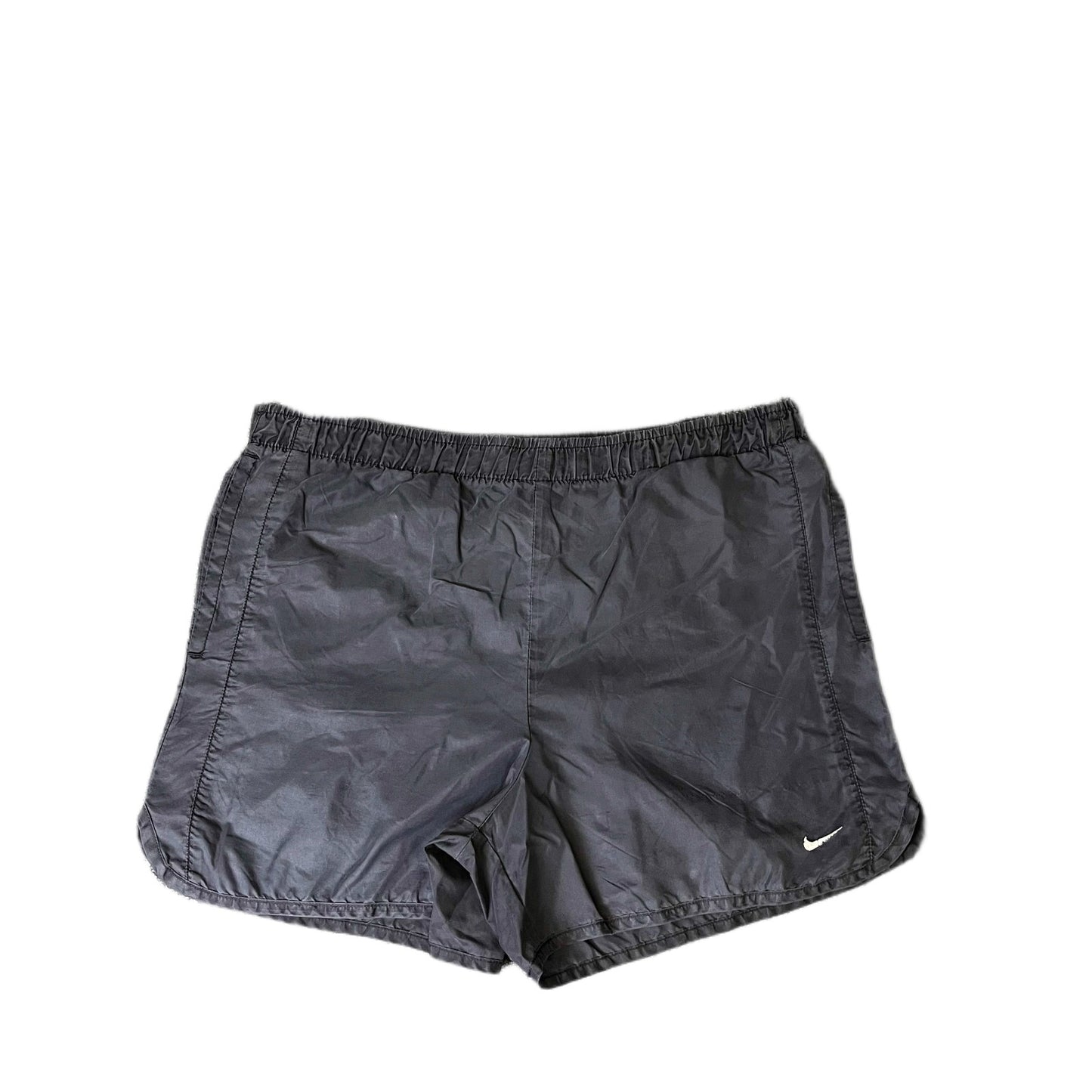 Vtg Nike Running Shorts Fits as Women XL 33" Waist Dark Grey Performance Pull On