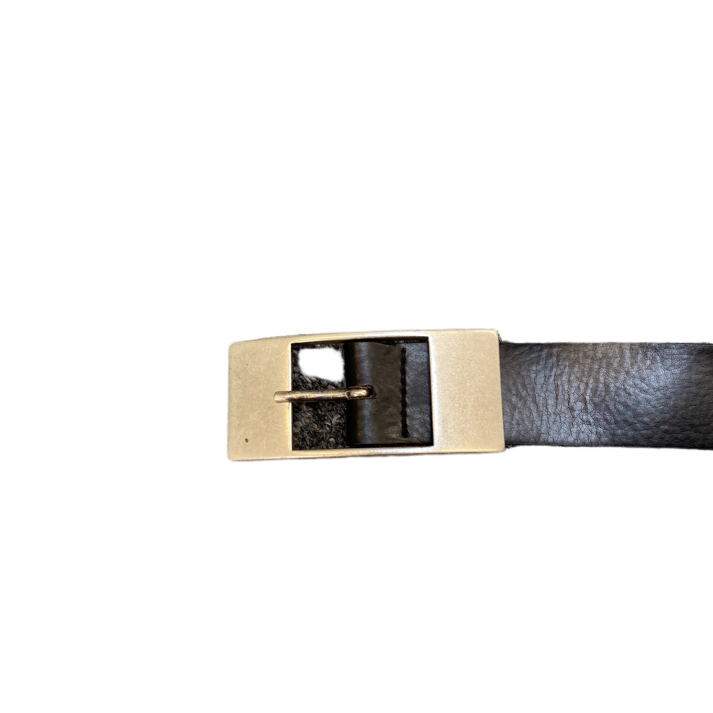Bernd Gotz Waist Belt Mens Black Leather Adjustable Rectangular Buckle 42 Inches