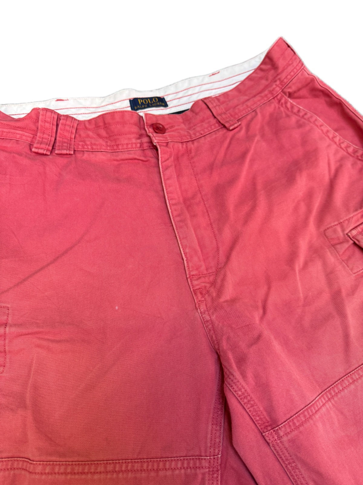 Polo Ralph Lauren Cargo Shorts Fits as Mens XL 37" Waist Red Hiking Outdoor