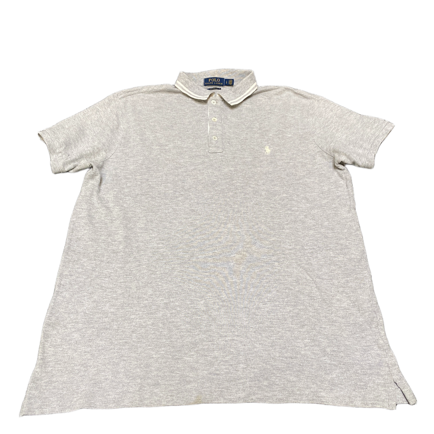 Ralph Lauren Polo Shirt Womens Large Grey Golf Performance Custom Fit Pony Logo
