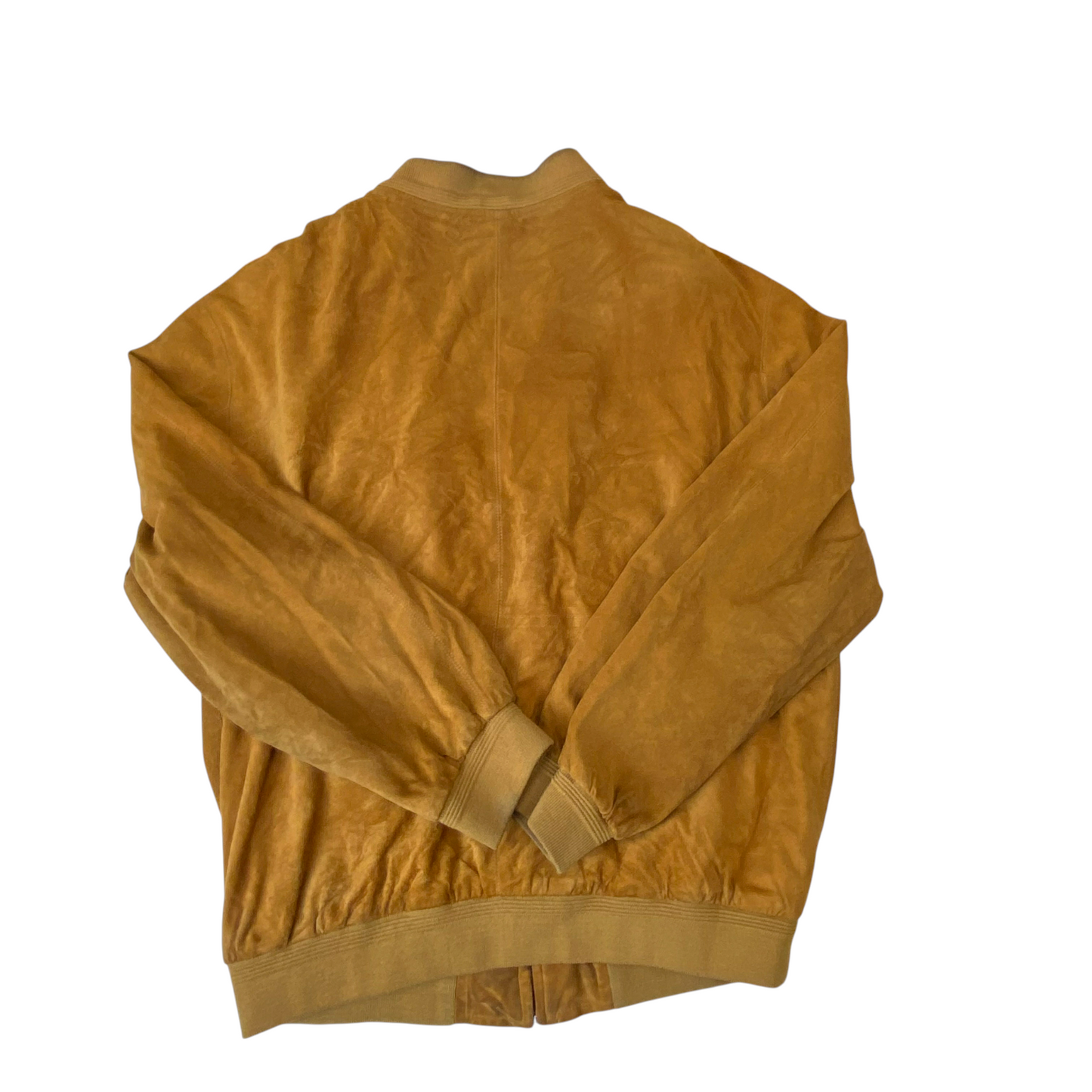 Atwardson Bomber Jacket Mens Large Brown Suede Leather Long Sleeve Zip-Up