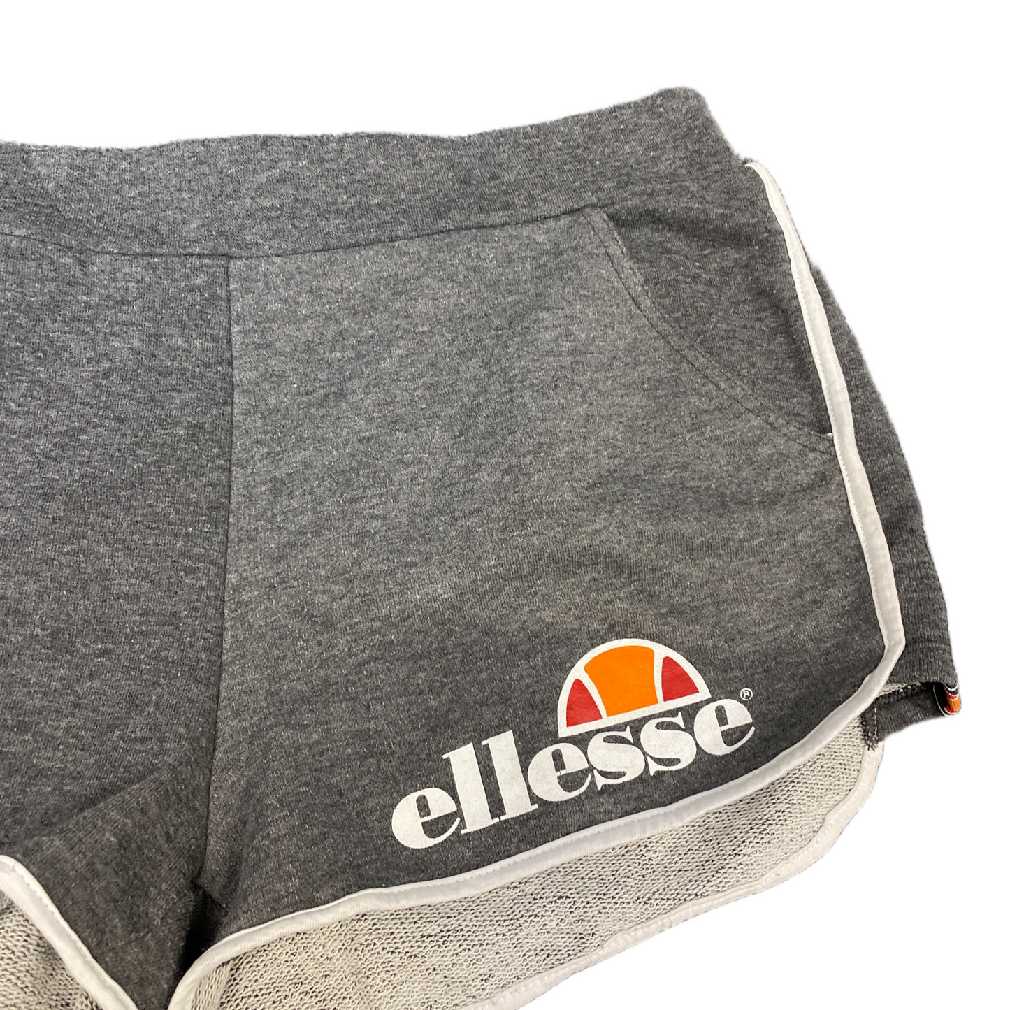 Running Sprinter Shorts Womens M 31" Waist Grey Athletic Gym Workout Dolphin Hem