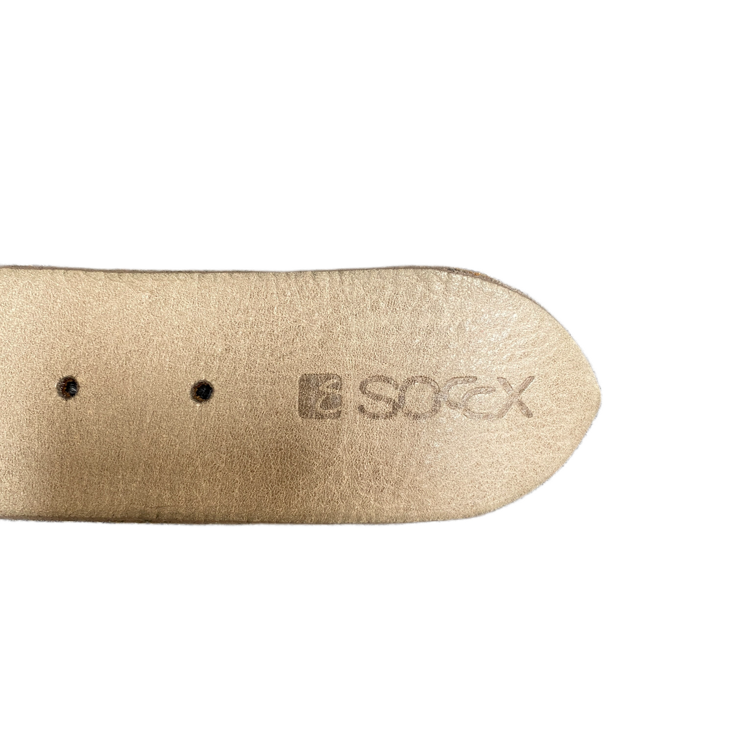 SOCCX Waist Belt Womens Beige Cowhide Leather Adjustable Silver Buckle 43 inches