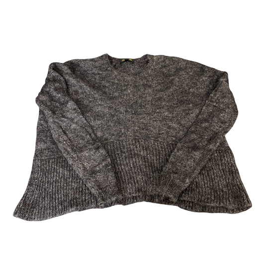 Drawer Jumper Womens L Black Oversized Fuzzy Knit Long Sleeve Crewneck Pullover