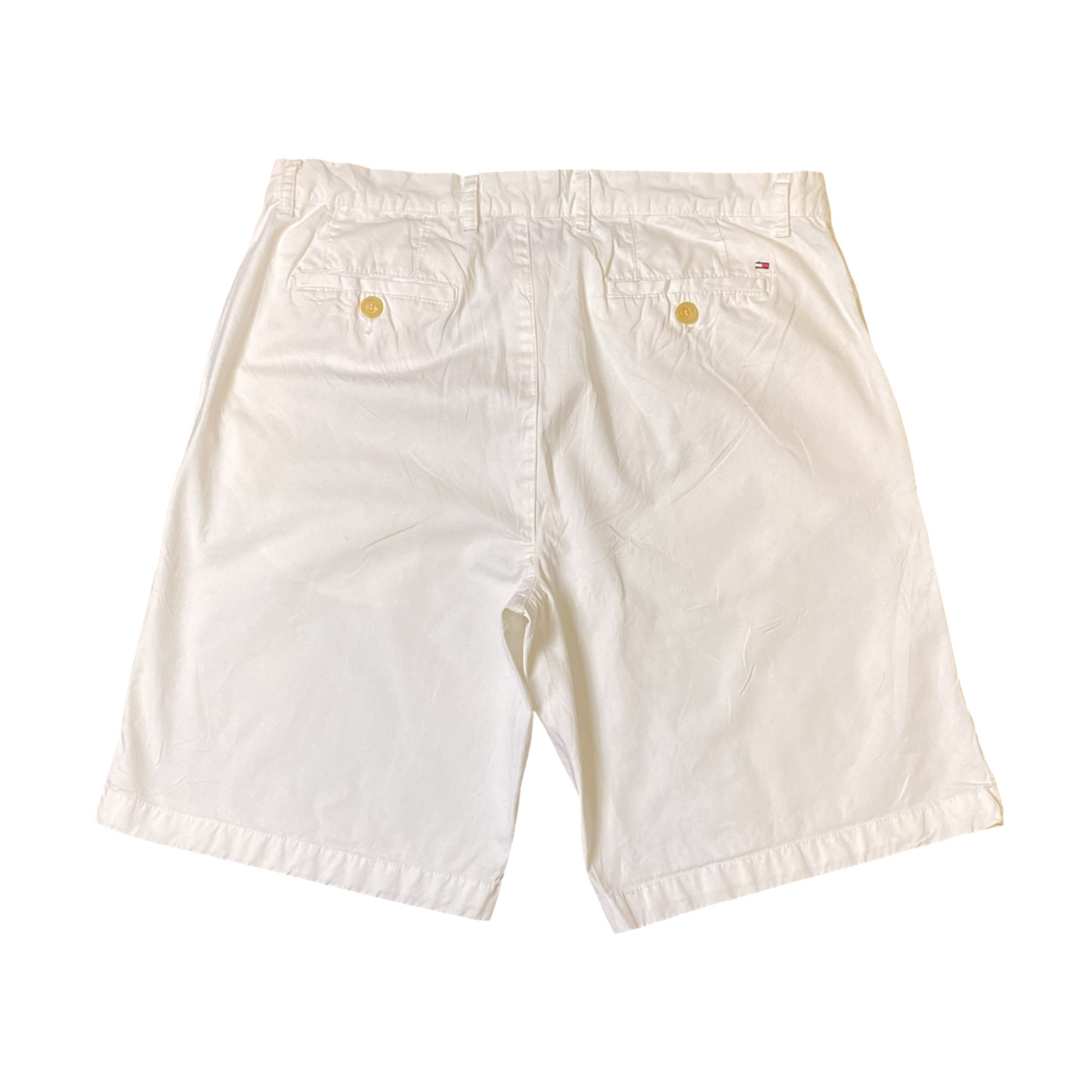 Tommy Hilfiger Chino Shorts Mens 27W 8L White Classic Stretch Flat Front Preppy