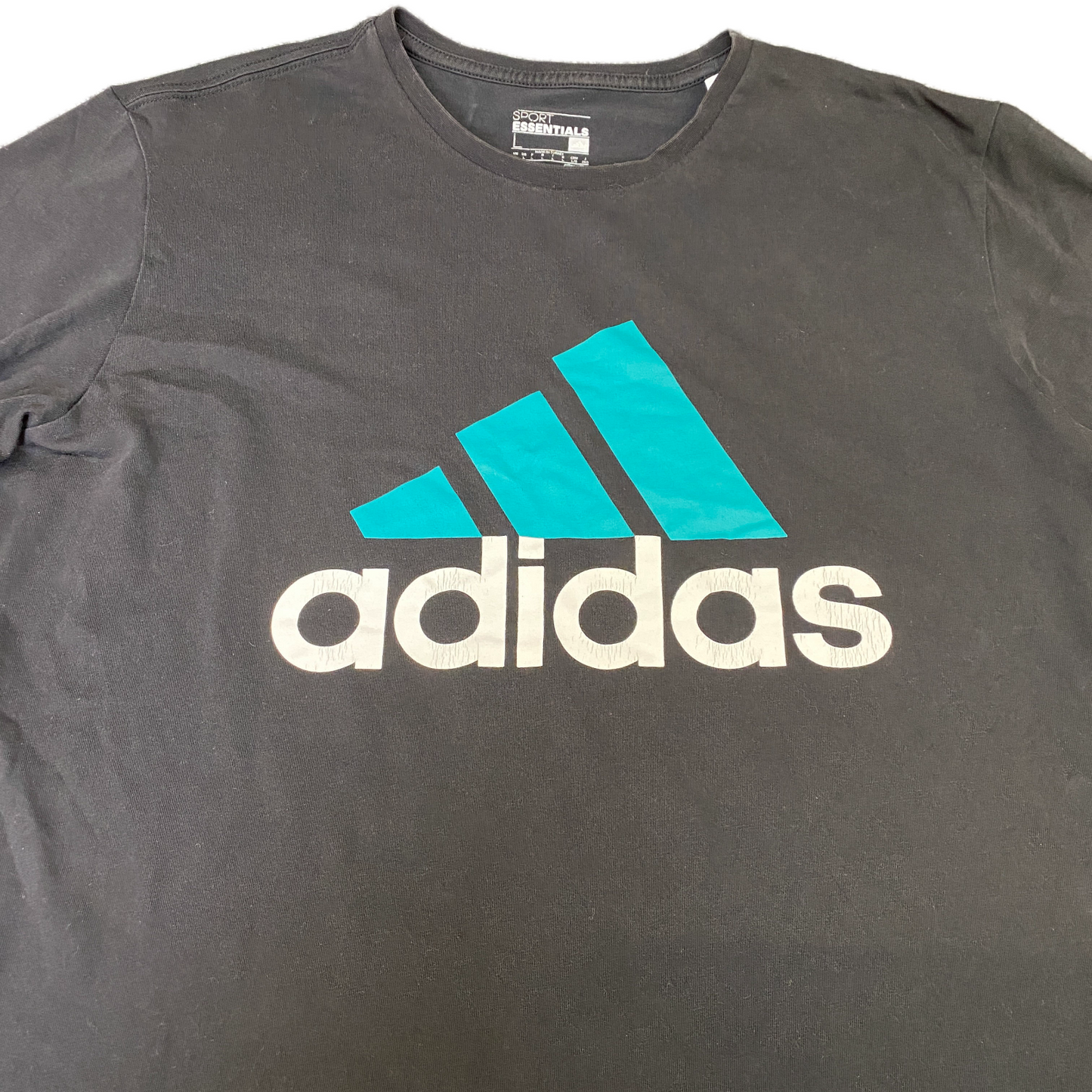 Adidas Essentials T-Shirt Men Large Black Graphic Logo Short Sleeve Pullover Tee