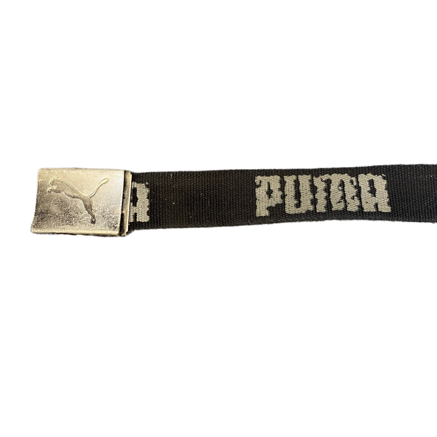 Puma Military Belt Mens Black Canvas Adjustable Flip-Closure Buckle 43.5 inches