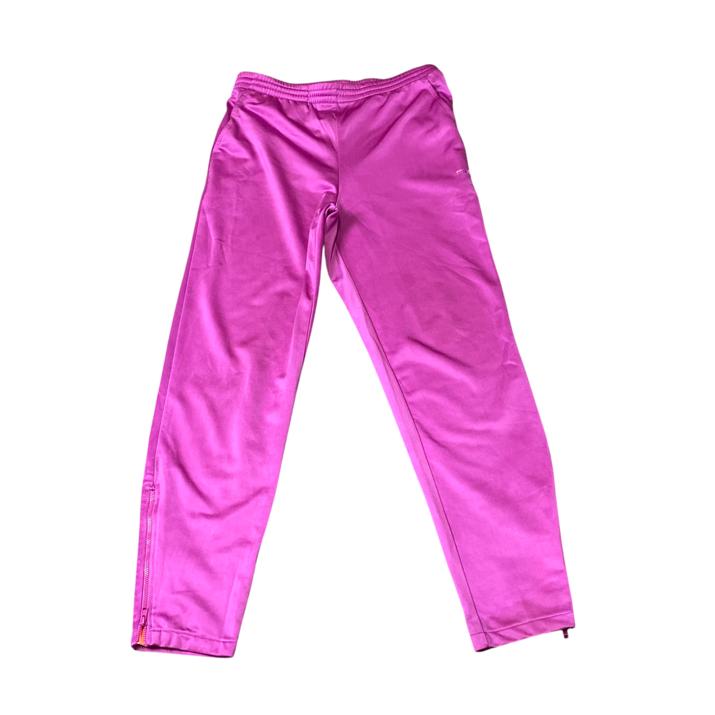 FILA Joggers Womens L Purple Straight Elastic Waist Stretch Mid Rise Ankle Zip
