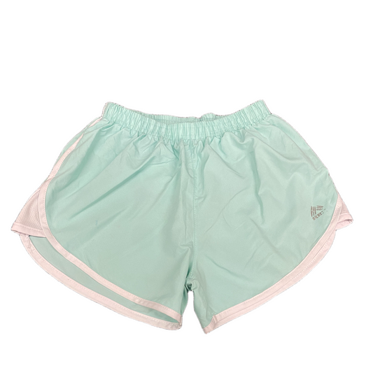 Spirit Shorts Womens Small 22" Waist Green Mesh Lined Dolphin Hem Elastic Waist