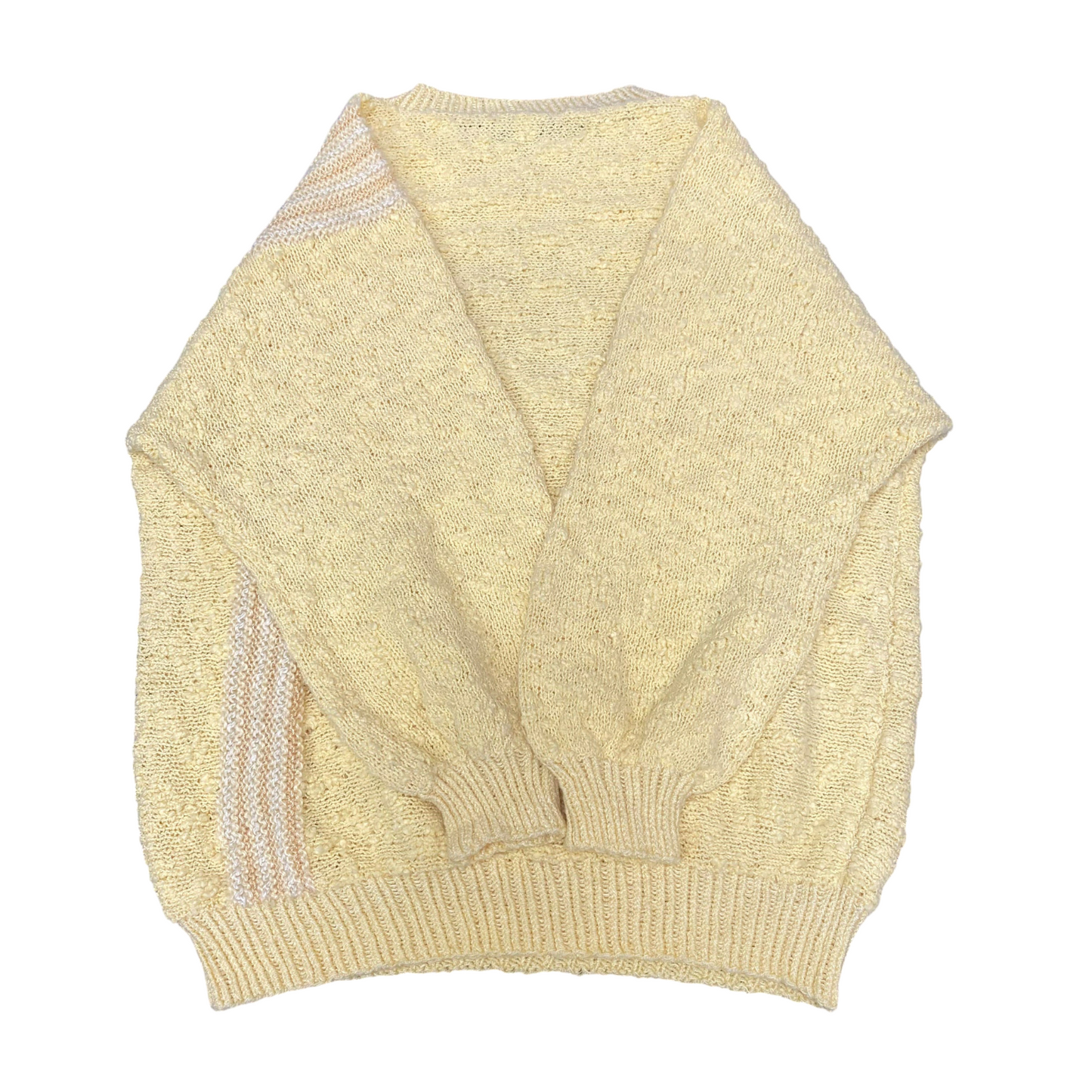 Jumper Womens Medium Yellow Knitted Long Sleeve Crew Neck Ribbed Cuff & Hem