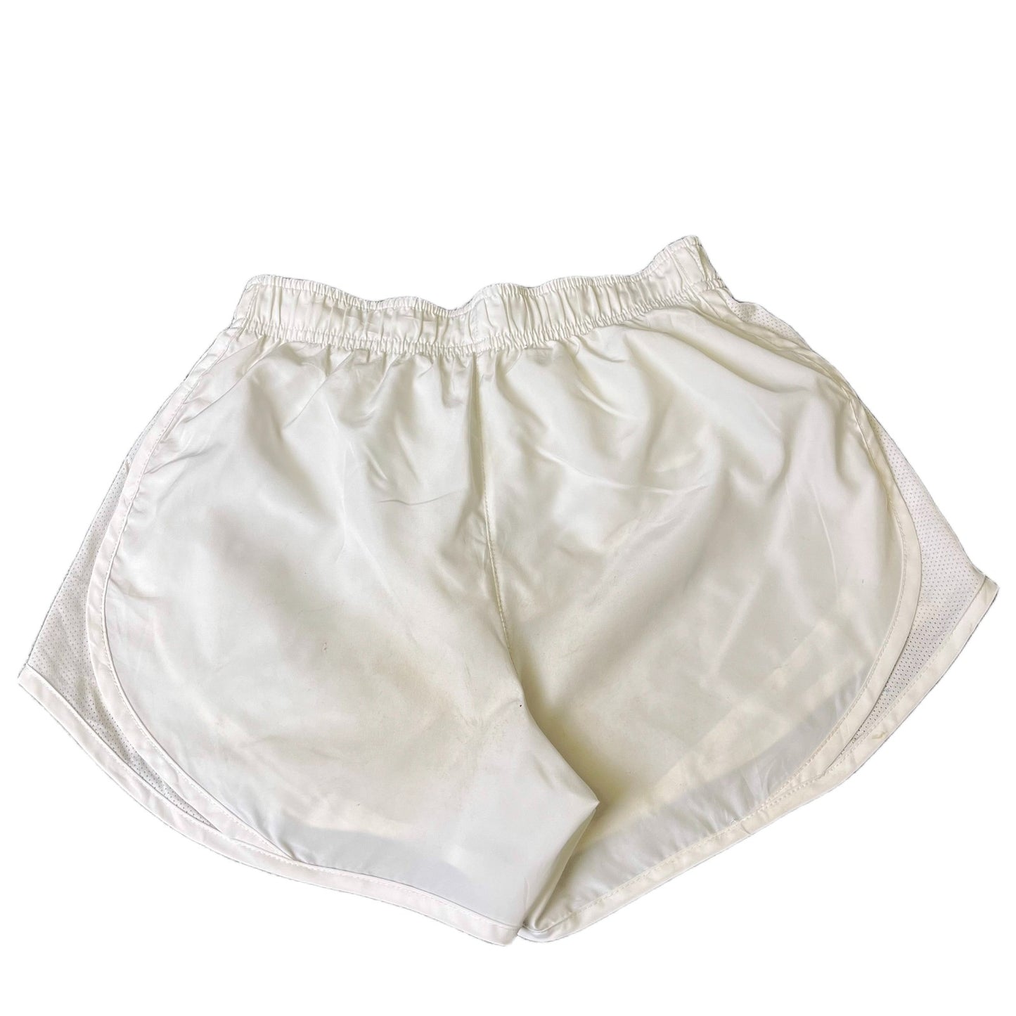 Nike Running Sprinter Shorts Fits as Women S 24" Waist White Workout Dolphin Hem