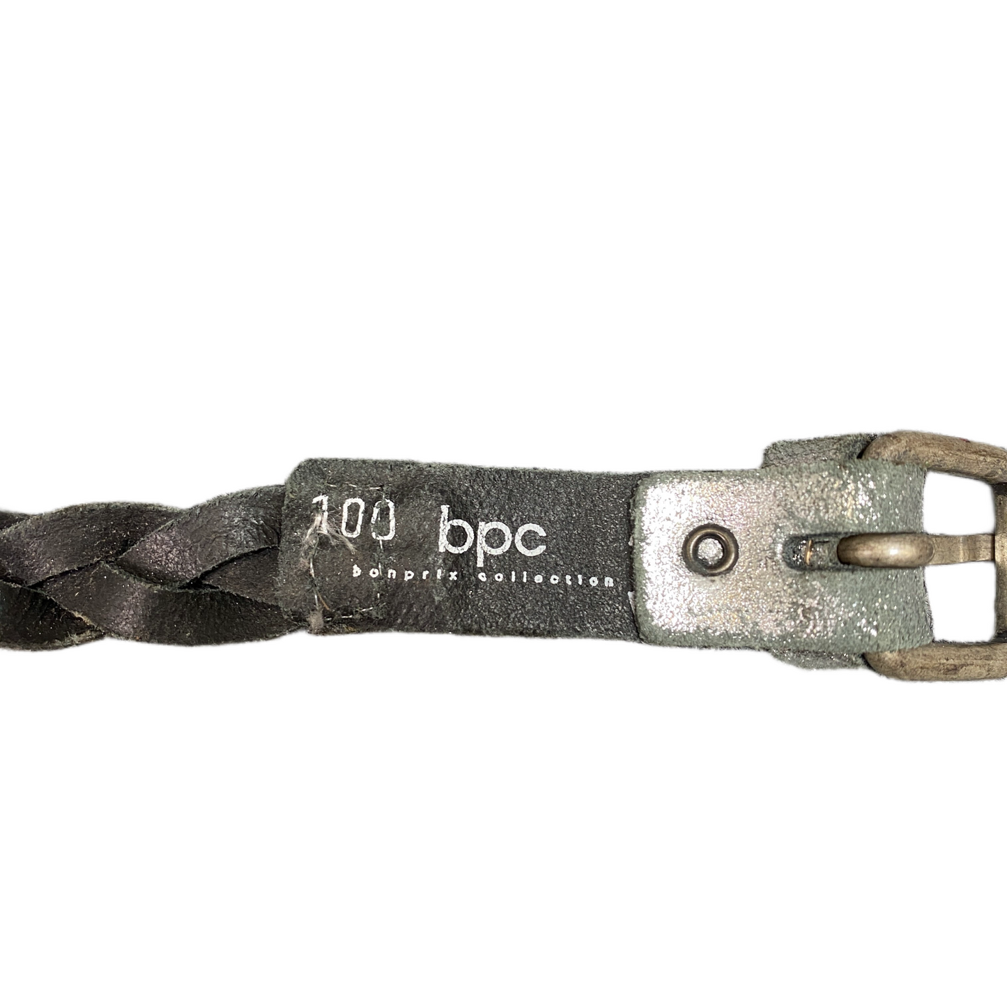 Bonprix Waist Belt Men Grey Leather Adjustable Silver Pin Buckle 44.5 Inches