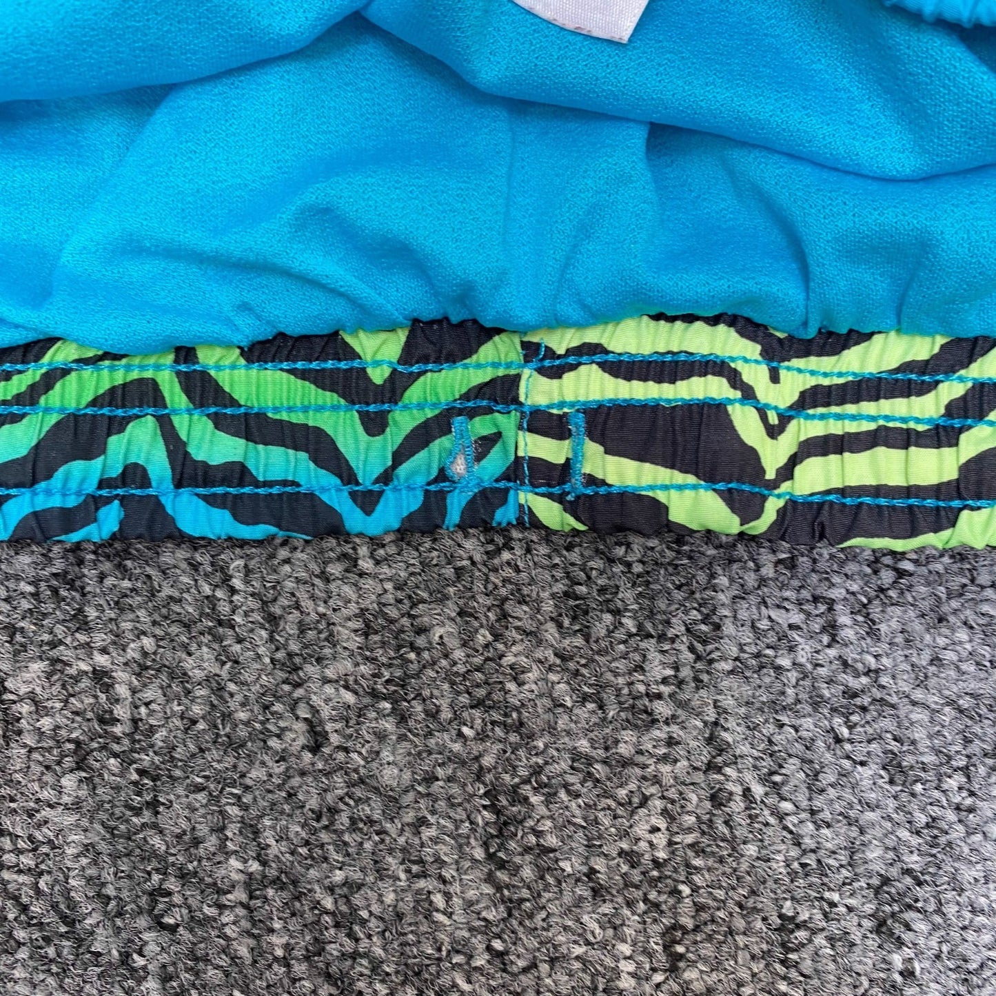 Justice Sprinter Shorts Womens Medium Blue Yellow Zebra Print Gym Training