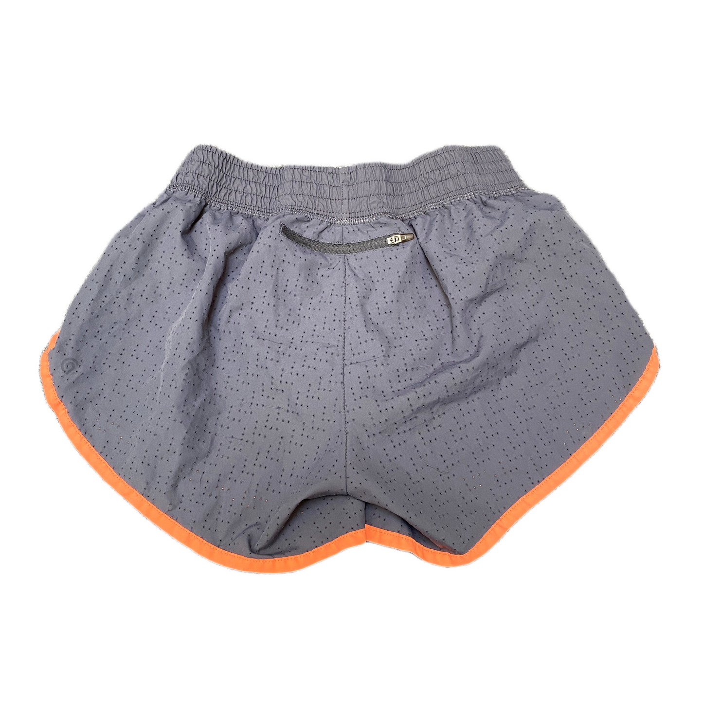 Athletic Running Shorts Womens S 23" Waist Grey Stretch Dolphin Hem Drawstring