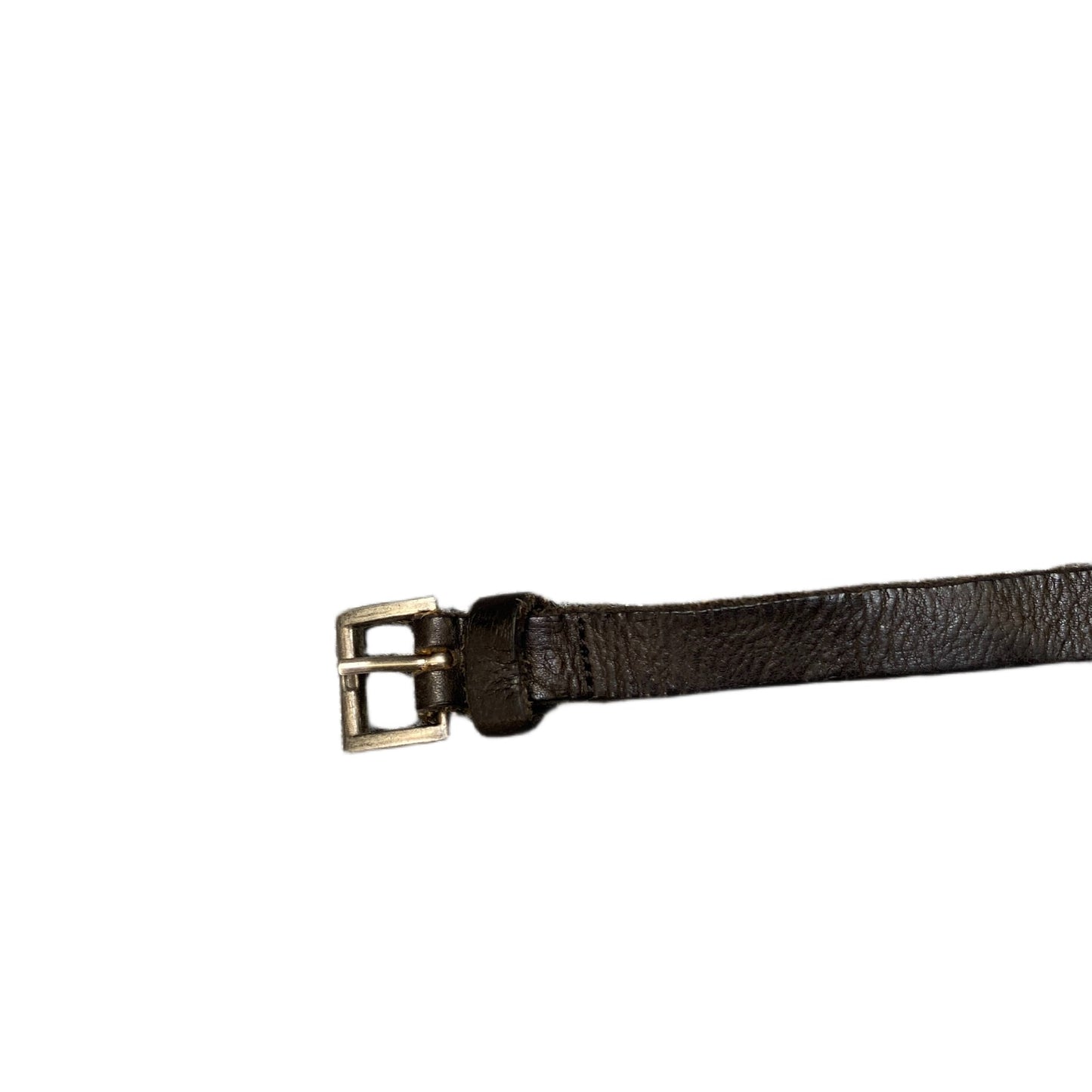 Vintage Waist Belt Mens Black Leather Adjustable Silver Pin Buckle 51.5 Inches