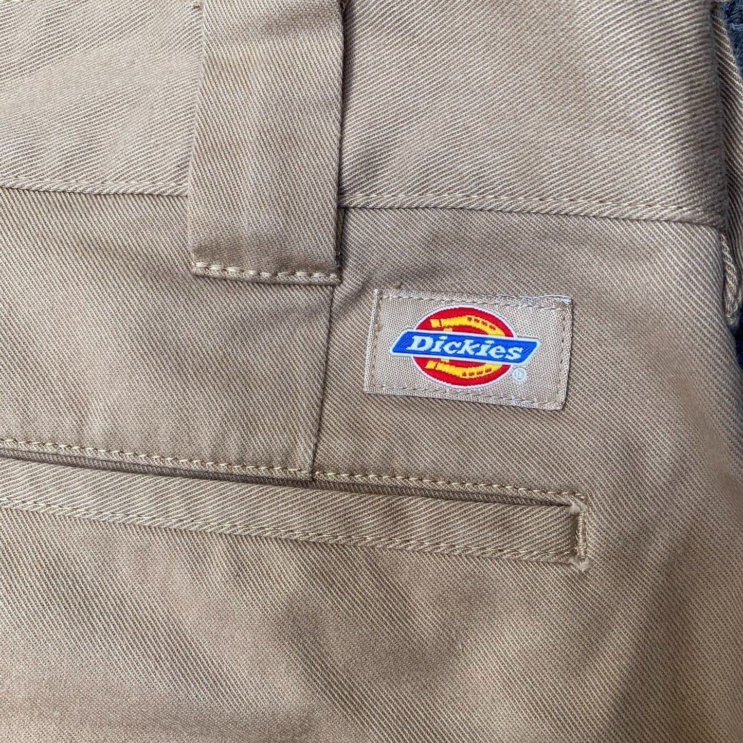 Dickies Trousers Men Medium Beige Straight Fit Slash Pockets Workwear Outdoor