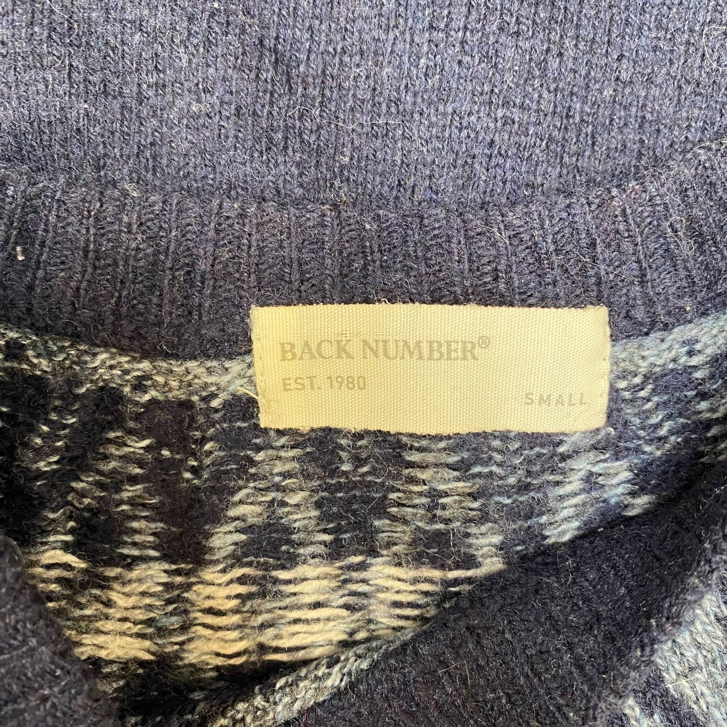 Back Number Jumper Womens Small Blue Fair Isle Nordic Warm Winter Pullover
