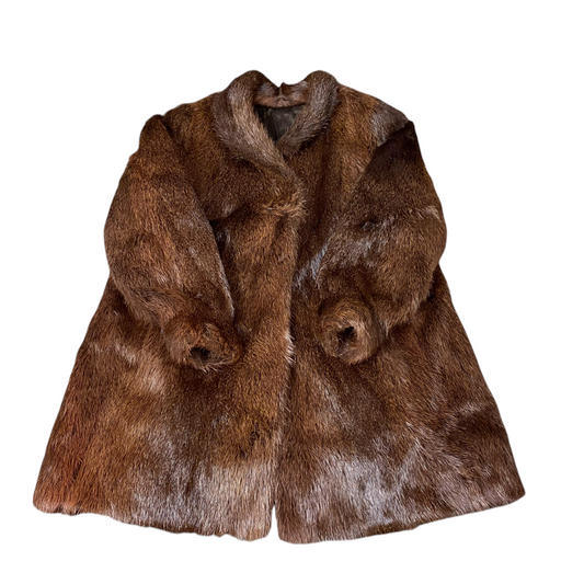 Leipzig Faux Fur Coat Women Large Brown Fully Lined Soft Cozy Warm Winter Collar