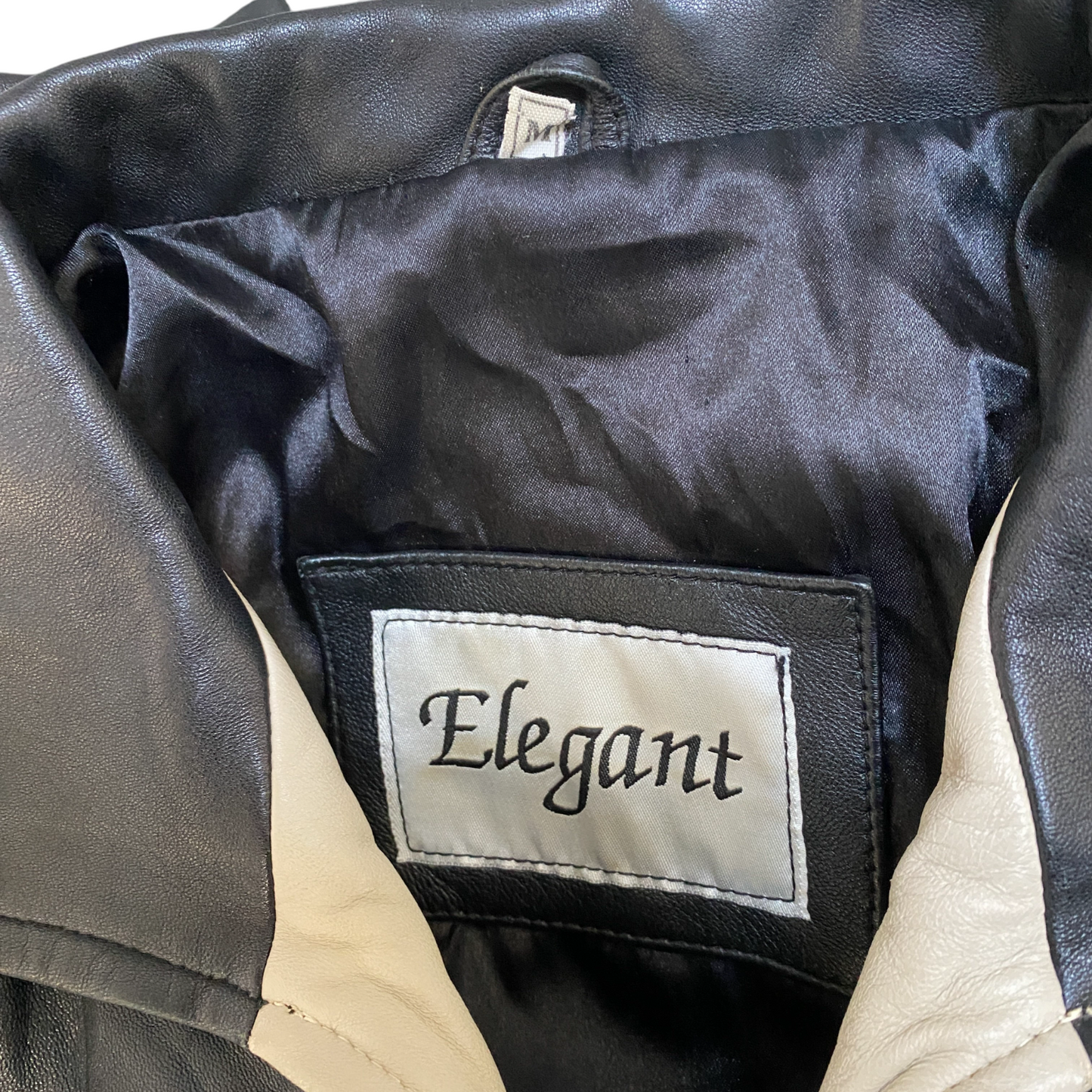 Elegant Genuine Leather Jacket Womens Medium Black Lined Collared Full Zipper