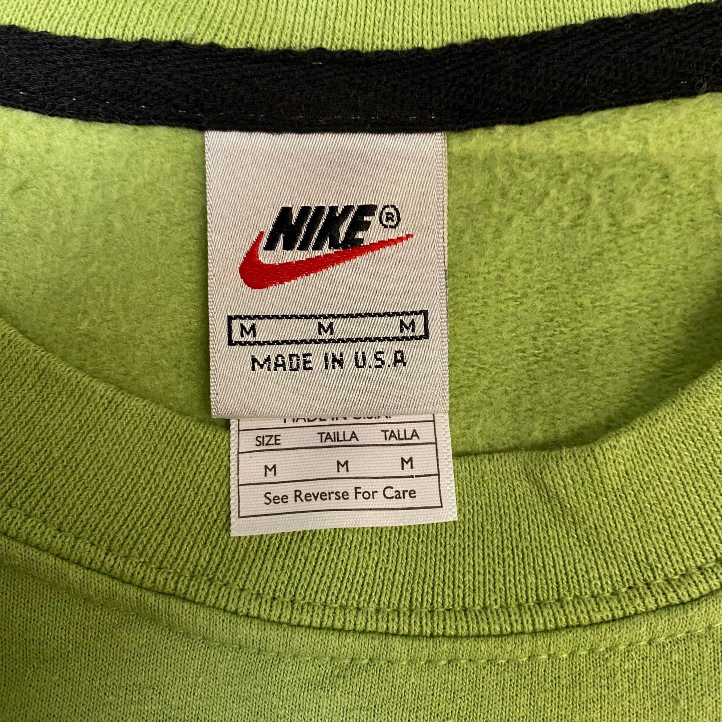 Nike Reworked Sweatshirt Mens M Green Grey Embroidered Spellout Logo Vintage Y2K