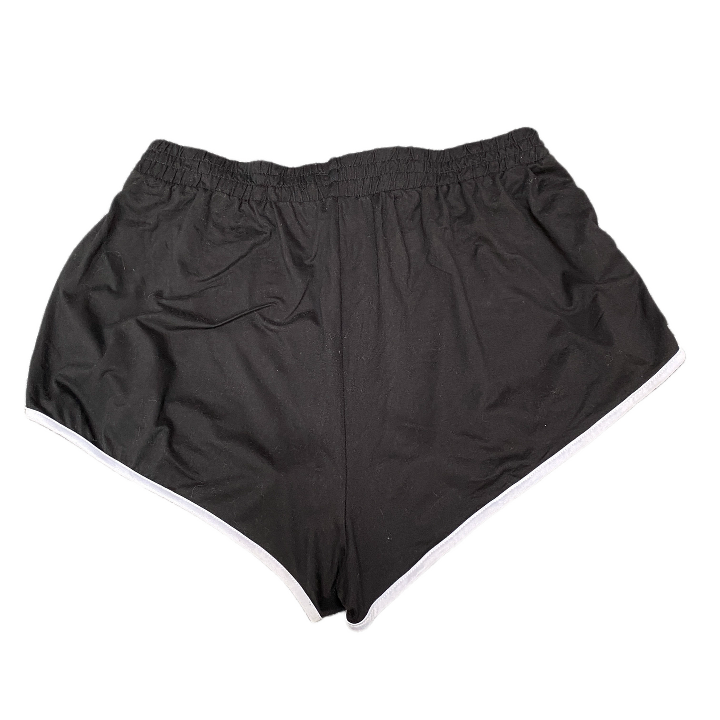 Running Sprinter Shorts Womens XL 32" Waist Black Gym Drawstring Dolphin Hem