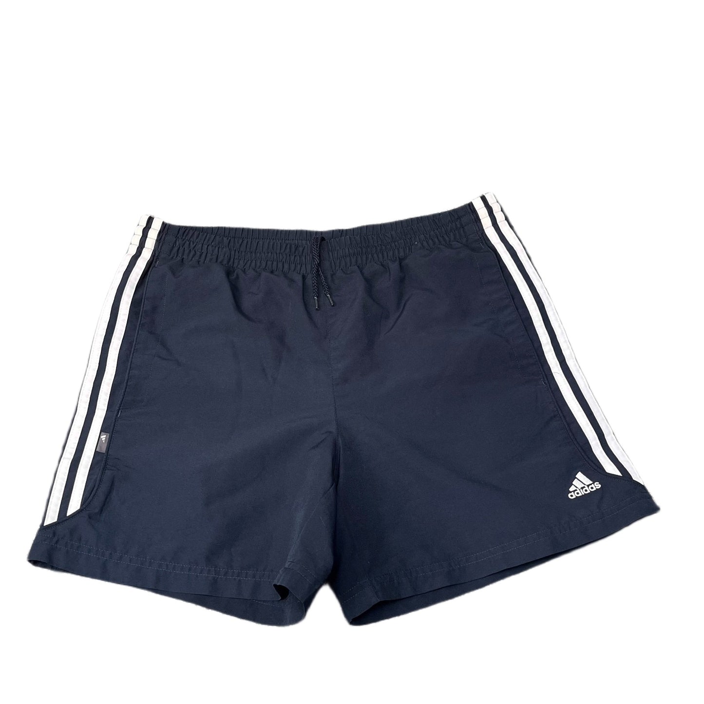 Adidas Swim Board Shorts Mens XL 35" Waist Navy 3 Stripes Water Polo Drawstring