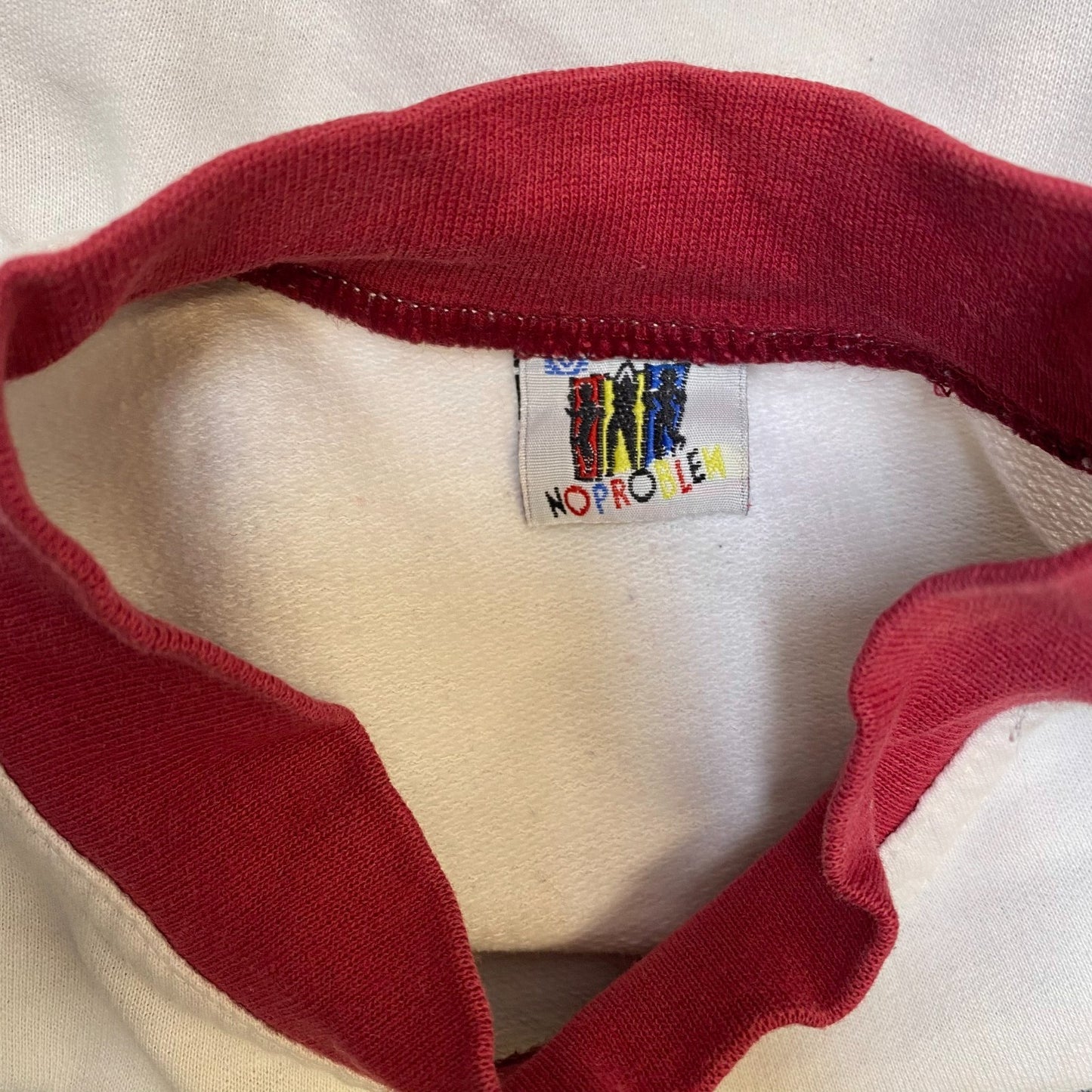 No Problem Sweatshirt Mens Medium Multi Stripes Long Sleeve Crew Neck Pullover