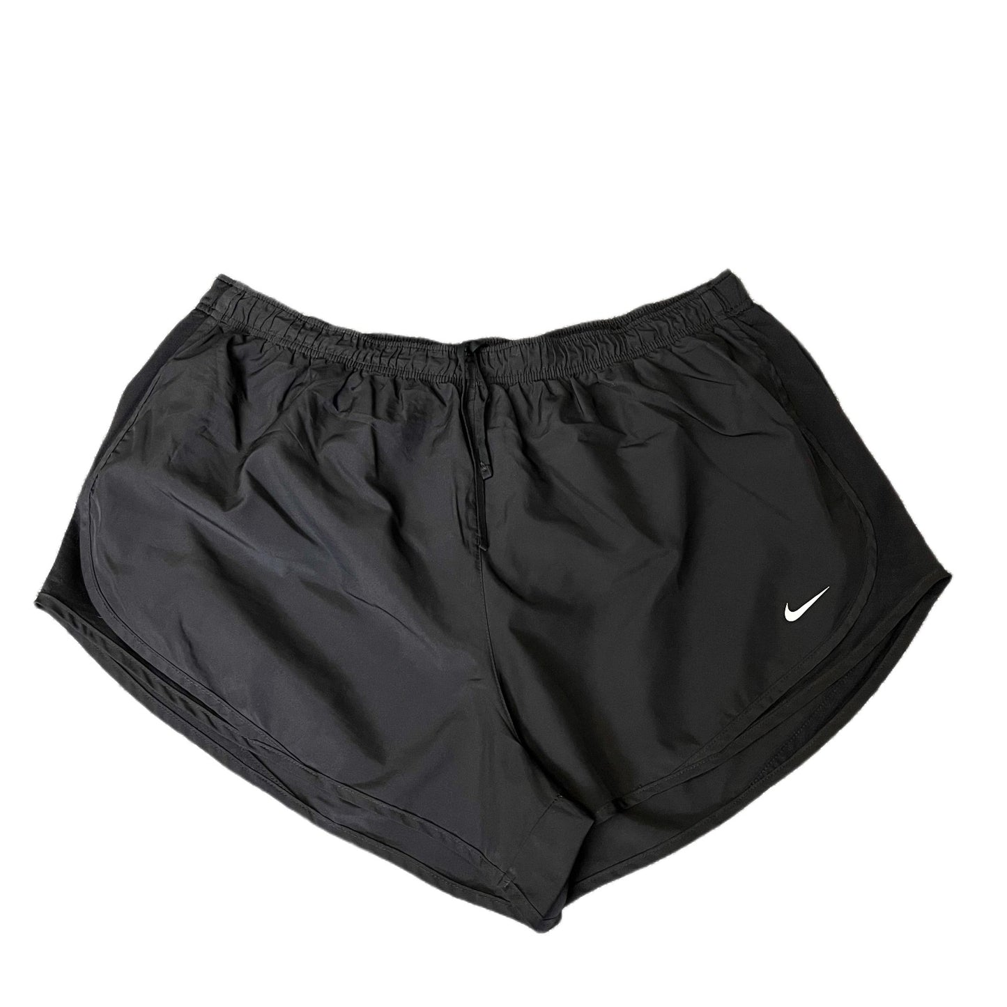 Nike Running Shorts Fits as Womens 2XL 37" Waist Black Mesh Panels Dolphin Hem