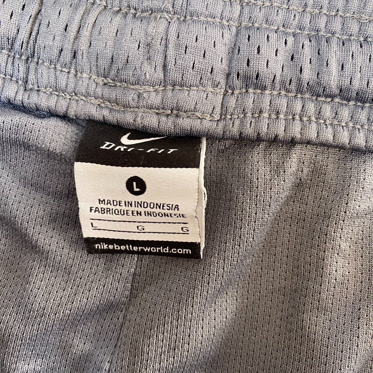 Nike Mesh Shorts Mens L Grey Dri Fit Elastic Waist Drawstring Athletic Stretch