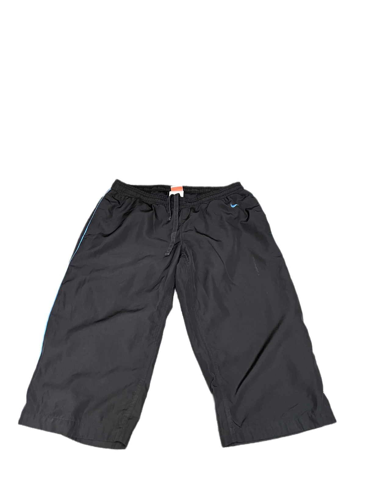 Vtg Nike The Athletic Dept Athletic Shorts Mens M 31" Waist Black Blue Stripe