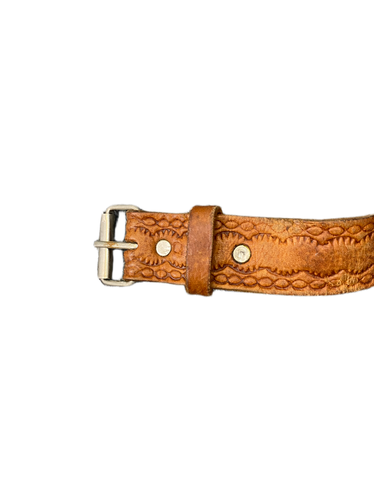 Western Belt Mens Brown Leather Adjustable Silver Roller Pin Buckle 50 inches