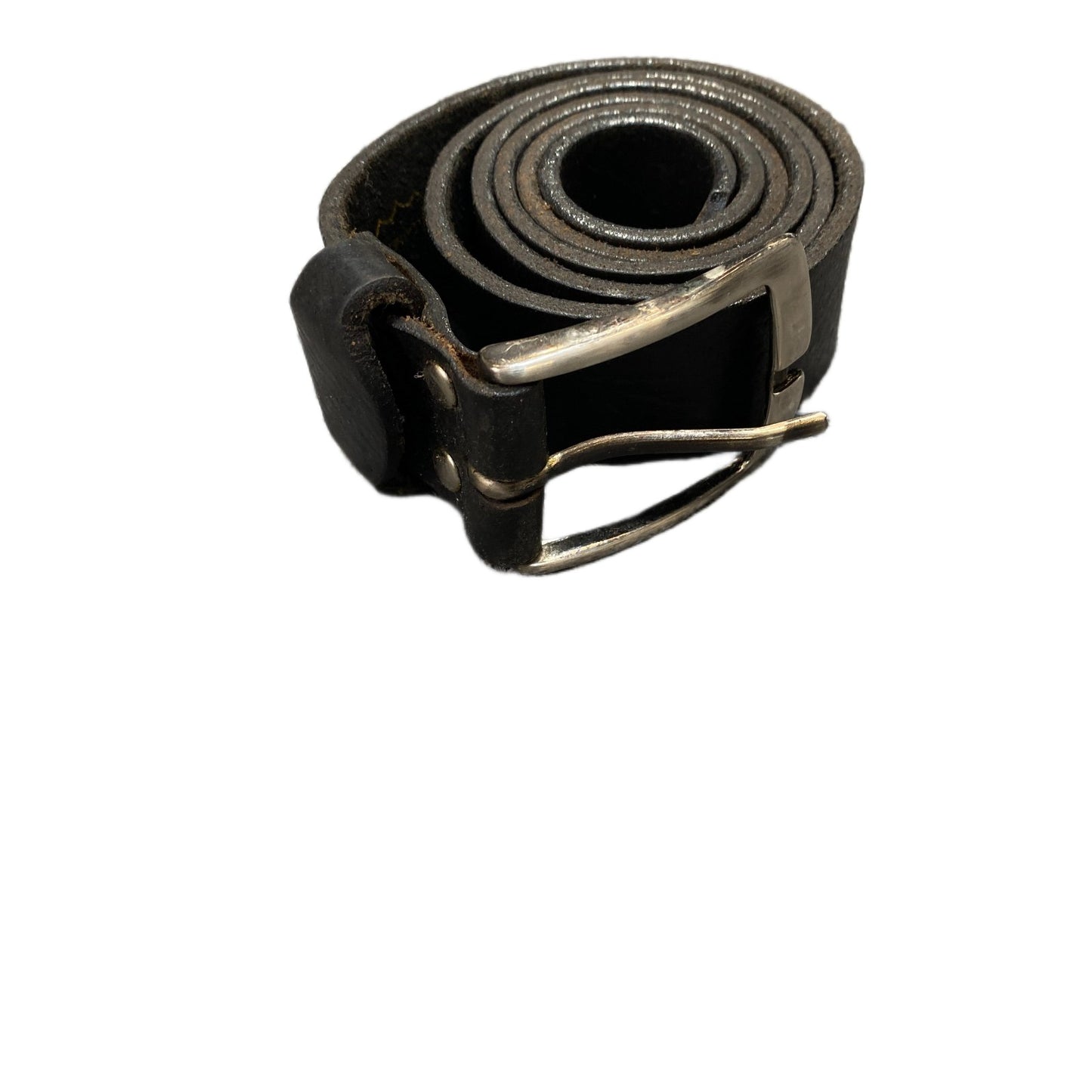 Naot Waist Belt Mens Large Black Leather Adjustable Silver Buckle 41.5 Inches