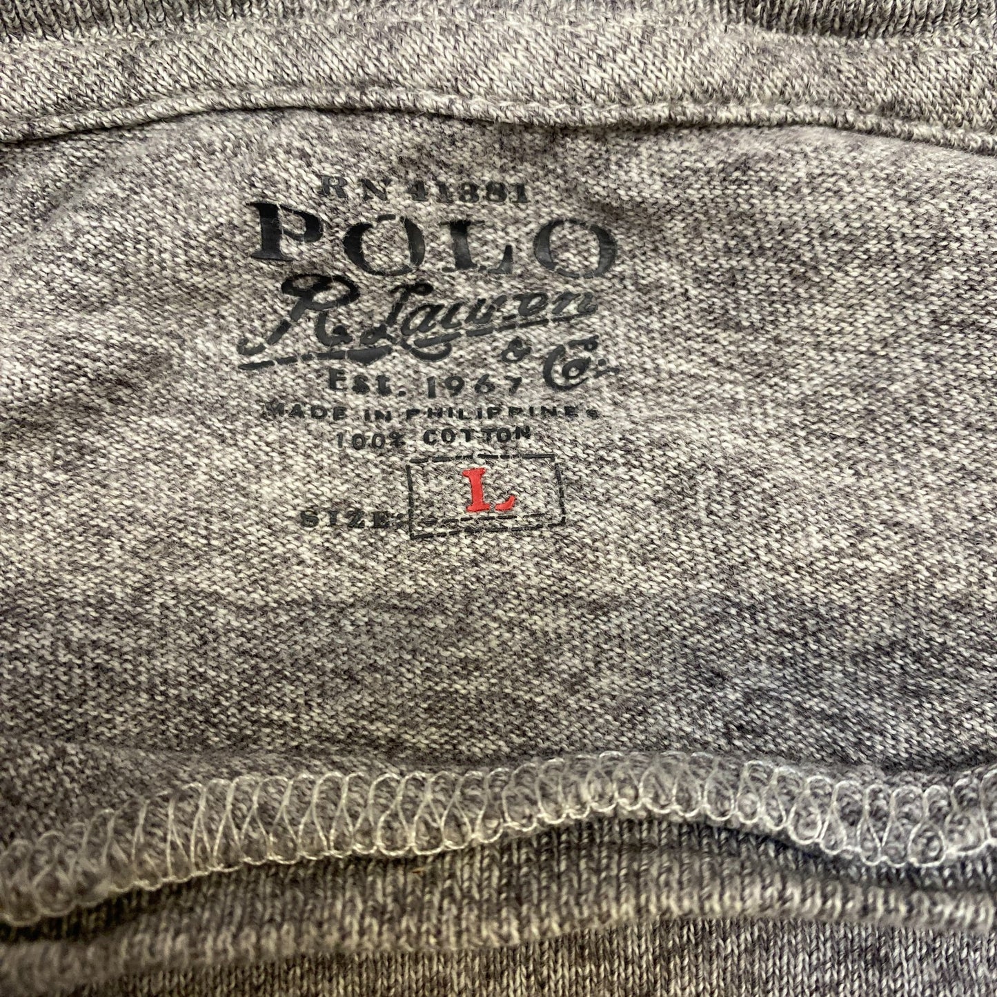 Polo Ralph Lauren T-Shirt Womens L Grey Graphic Print Short Sleeve Summer Tee