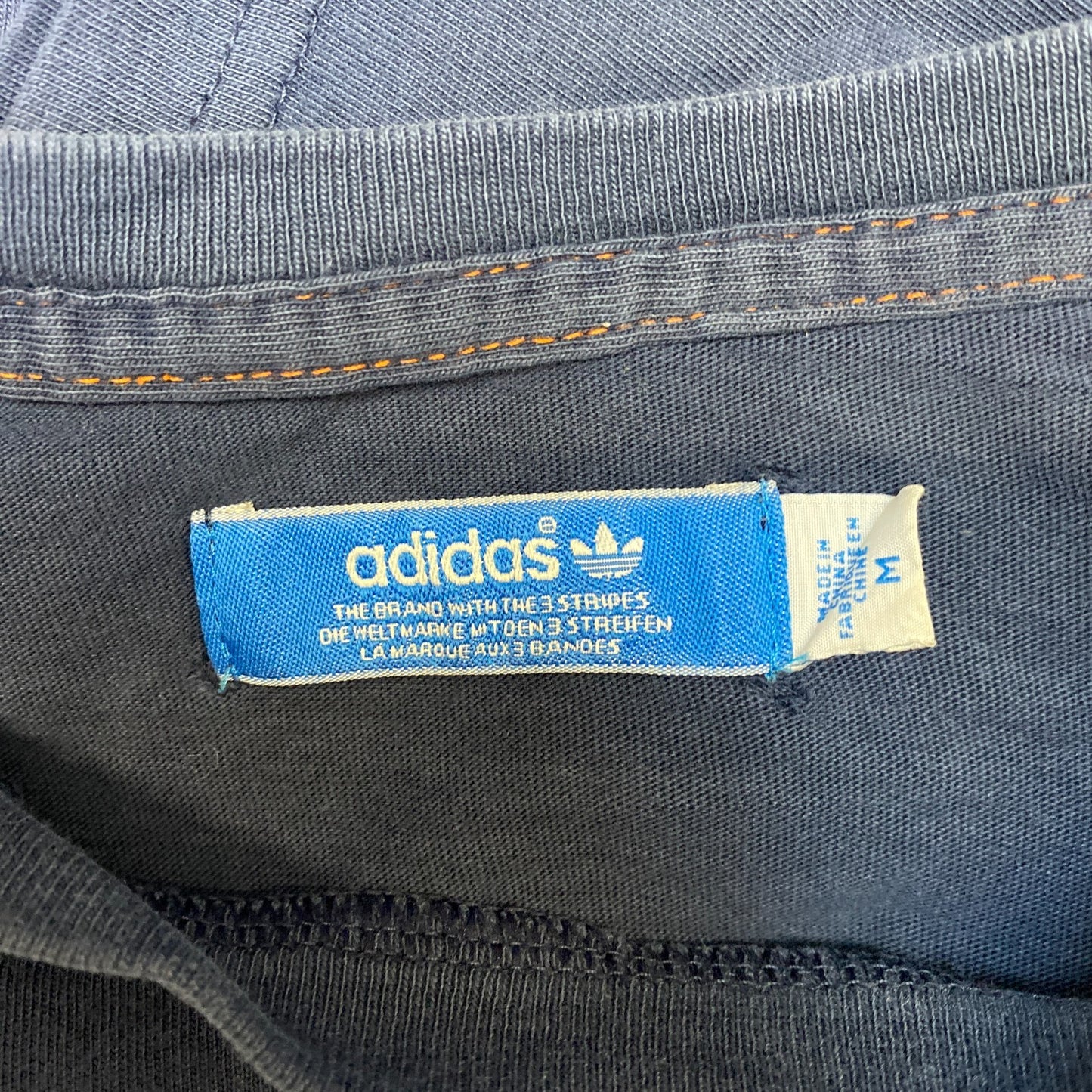 Adidas Originals T-Shirt Womens Medium Blue Graphic Logo Short Sleeve Summer Tee